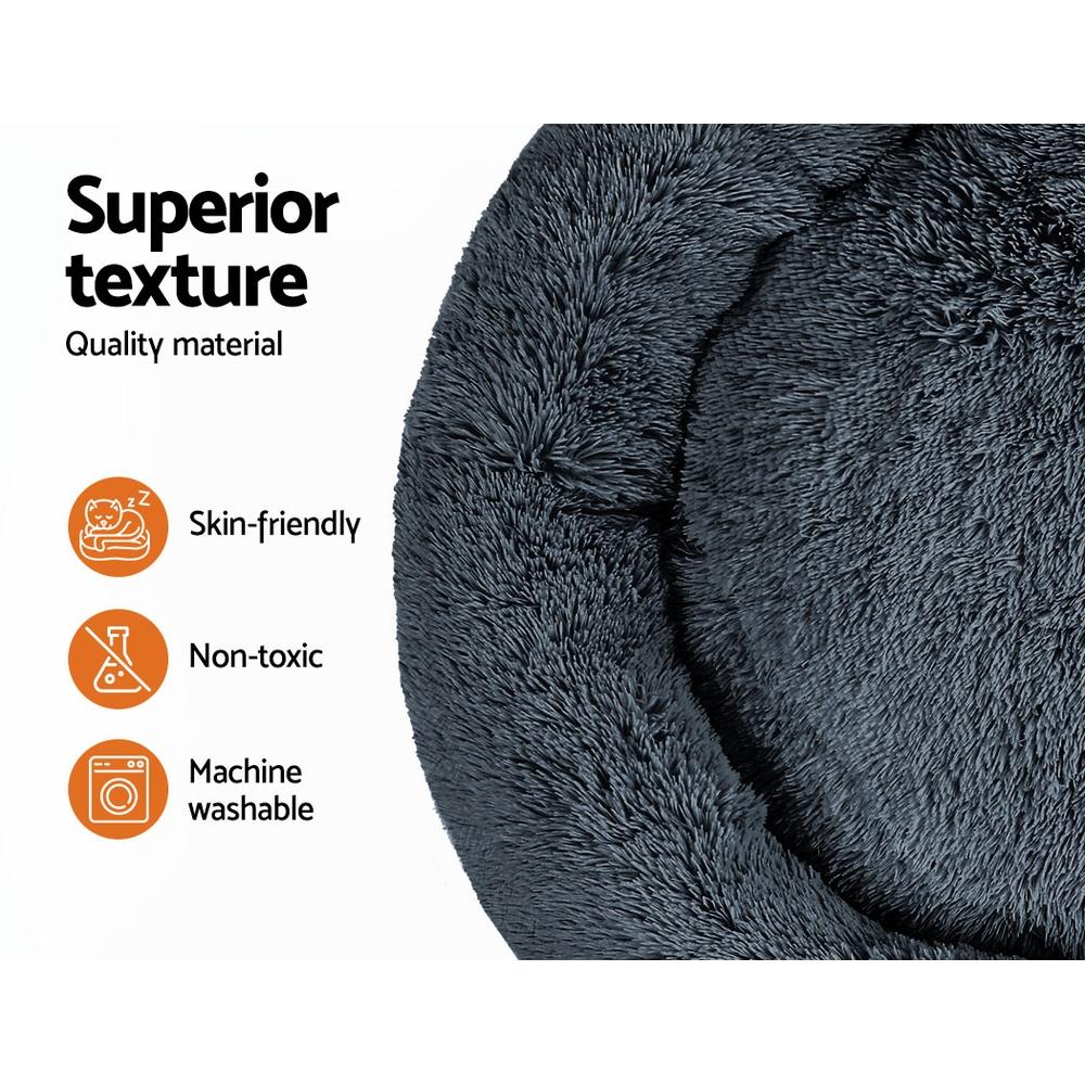 Pet Bed Dog Cat Calming Bed Extra Large 110cm Dark Grey Sleeping Comfy